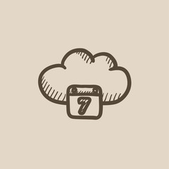 Cloud computing sketch icon.