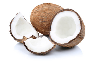 Kokosnuss Kokosnüsse Frucht geschnitten Stücke frische Frücht