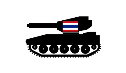 Armée thaïlandaise, drapeau de la Thaïlande sur un char d'assaut
