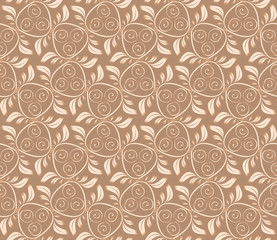 Seamless abstract vegetable pattern, coffee