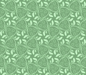 Seamless abstract vegetable pattern, green