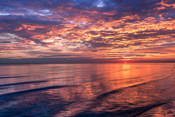 Fototapeta na wymiar Early morning sunrise over Baltic sea. Latvia