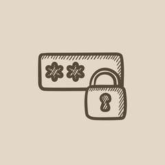 Password protected sketch icon.