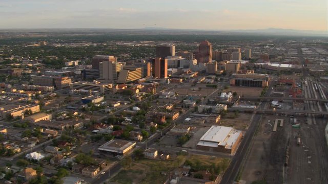 Approaching downtown Albuquerque in afternoon light. Shot n 2008.