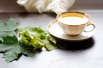 cup of tea  Maple syrup 