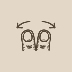 Touch screen gesture sketch icon.