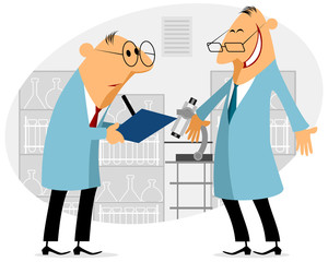 Two scientist talking