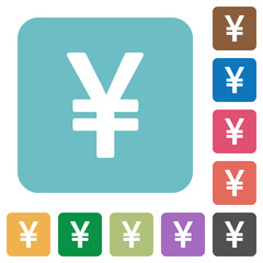 Obraz premium Flat yen sign icons