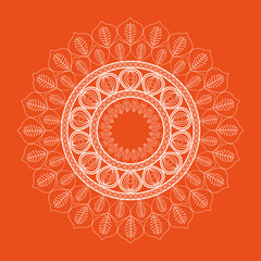 Orange Mandale icon. Bohemic design. Vector graphic