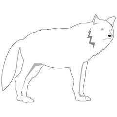 black line wolf icon
