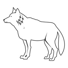 black line wolf icon