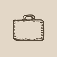 Briefcase sketch icon.