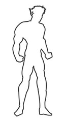 muscular man silhouette outline icon