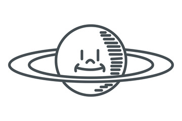 cute planet saturn icon