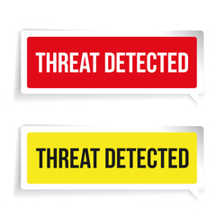 Warning Threat Detected. Security concept sign