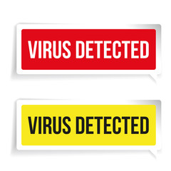 Caution Virus Detected. Security concept sign