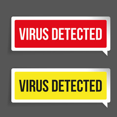 Caution Virus Detected. Security concept sign