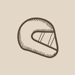 Motorcycle helmet sketch icon.