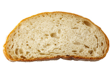 Slice of the bread isolated over the white background