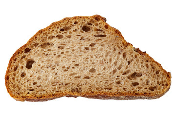 Slice of the bread isolated over the white background