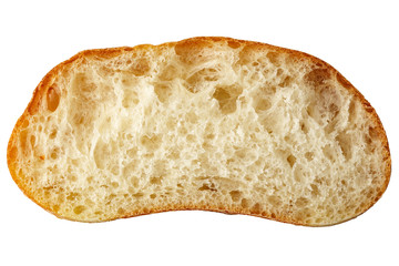 Slice of the bread isolated over the white background