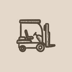 Forklift sketch icon.