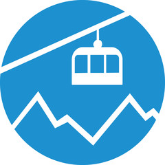 Cable car gondola over the mountain