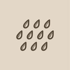 Rain sketch icon.