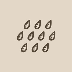 Rain sketch icon.