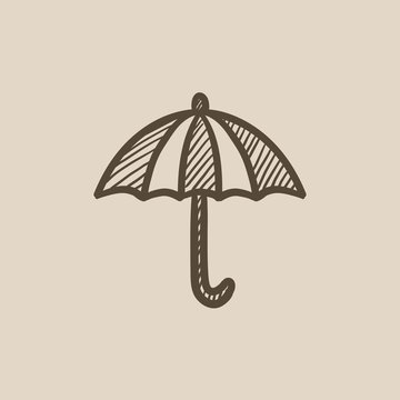 Umbrella Sketch Icon.