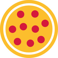 Pizza icon with cheese and salami