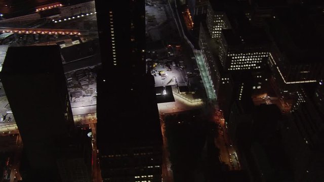 Night flight over Ground Zero. Shot in 2005.