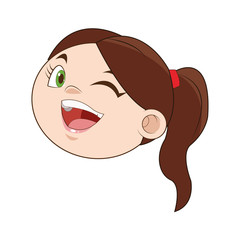 little girl smiling and winking icon