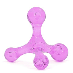 Pink plastic spa massager, isolated on white background, with cl