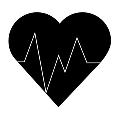 heart and cardiogram icon