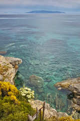 Rocks in the water of Pesada beach, Kefalonia, Ionian islands, Greece