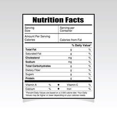 nutrition facts paper illustration