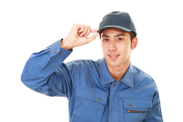 笑顔の作業員
