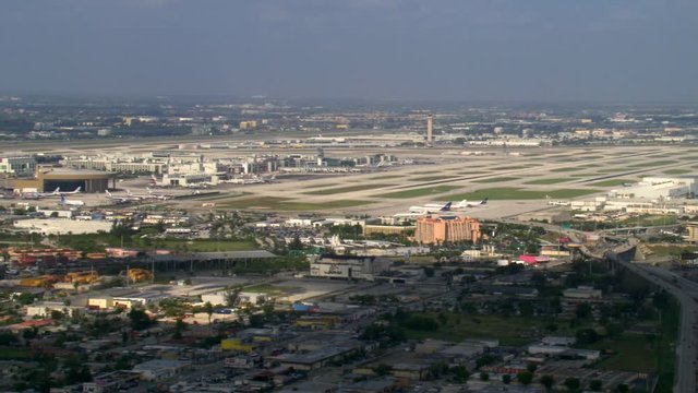 Flight past Miami International Airport. Shot in 2007.