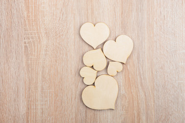 Heart on wooden background