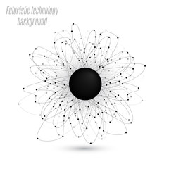 Futuristic Technology Background. Sphere and Connected Dots. Futuristic Technology Style. Elegant Background For Business Presentations. Vector Illustration