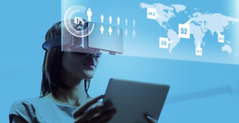 Composite image of abstract technology interface