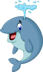 Obraz premium cute whale cartoon close up