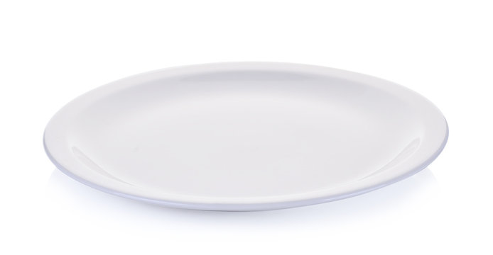 Empty plate White Isolated