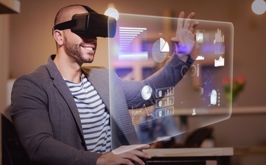 Composite image of abstract technology interface