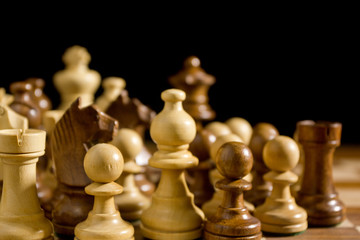 Chessmen black and white