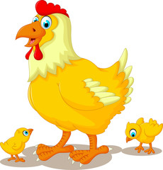funny  chicken cartoon family