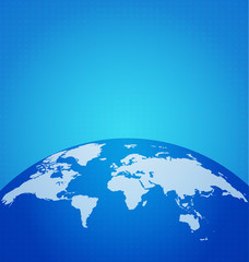 Global technology network with dot digital world map, vector ill