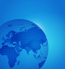 Global technology network with dot digital world map, vector ill