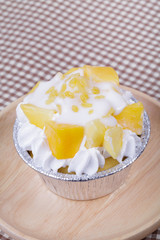 mango cupcake with coconut milk